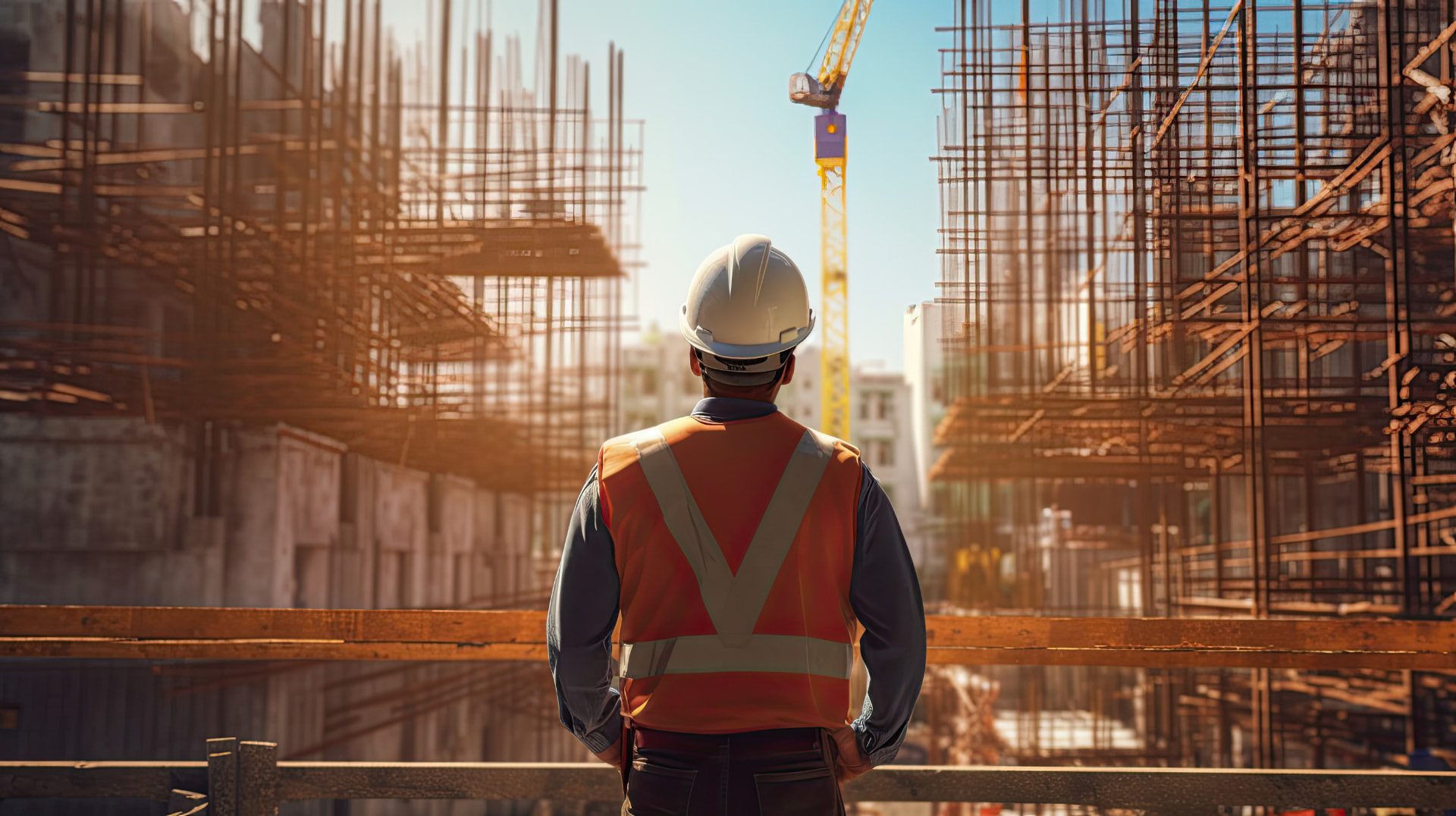 Construction professional on a heavy civils site